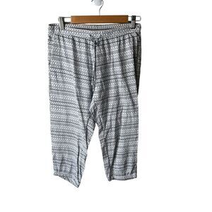 𝅺la vie en rose blue and white cropped sleep pants size small NWT